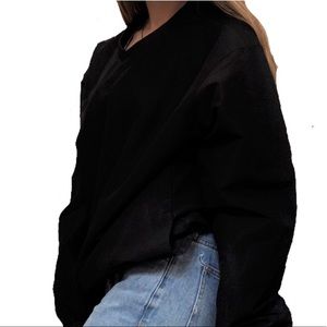 90s men’s black windbreaker pull over 🤍